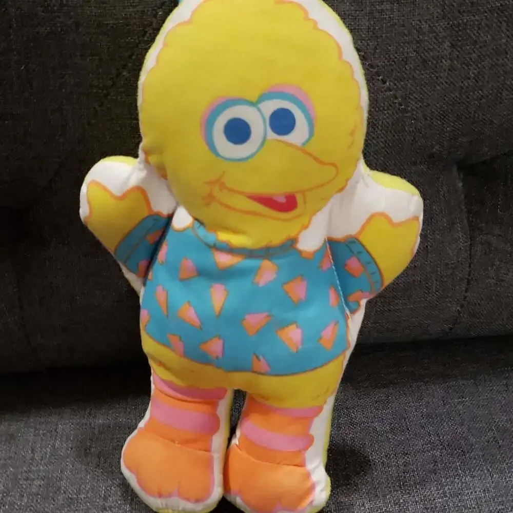 Vintage Playskool‎ Baby Busy Big Bird Sesame Street Sensory Plush 1988